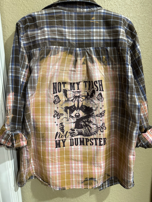 Not My Trash Raccoon Flannel
