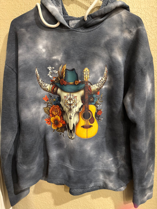 Cow Skull Guitar Hoodie