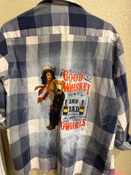 Good Whiskey & Bad Cowgirls Flannel