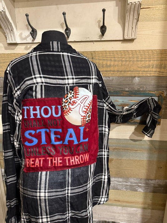 Thou Shalt Not Steal Baseball Flannel