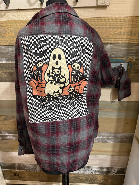 People Are Creepy Cat and Ghost Flannel