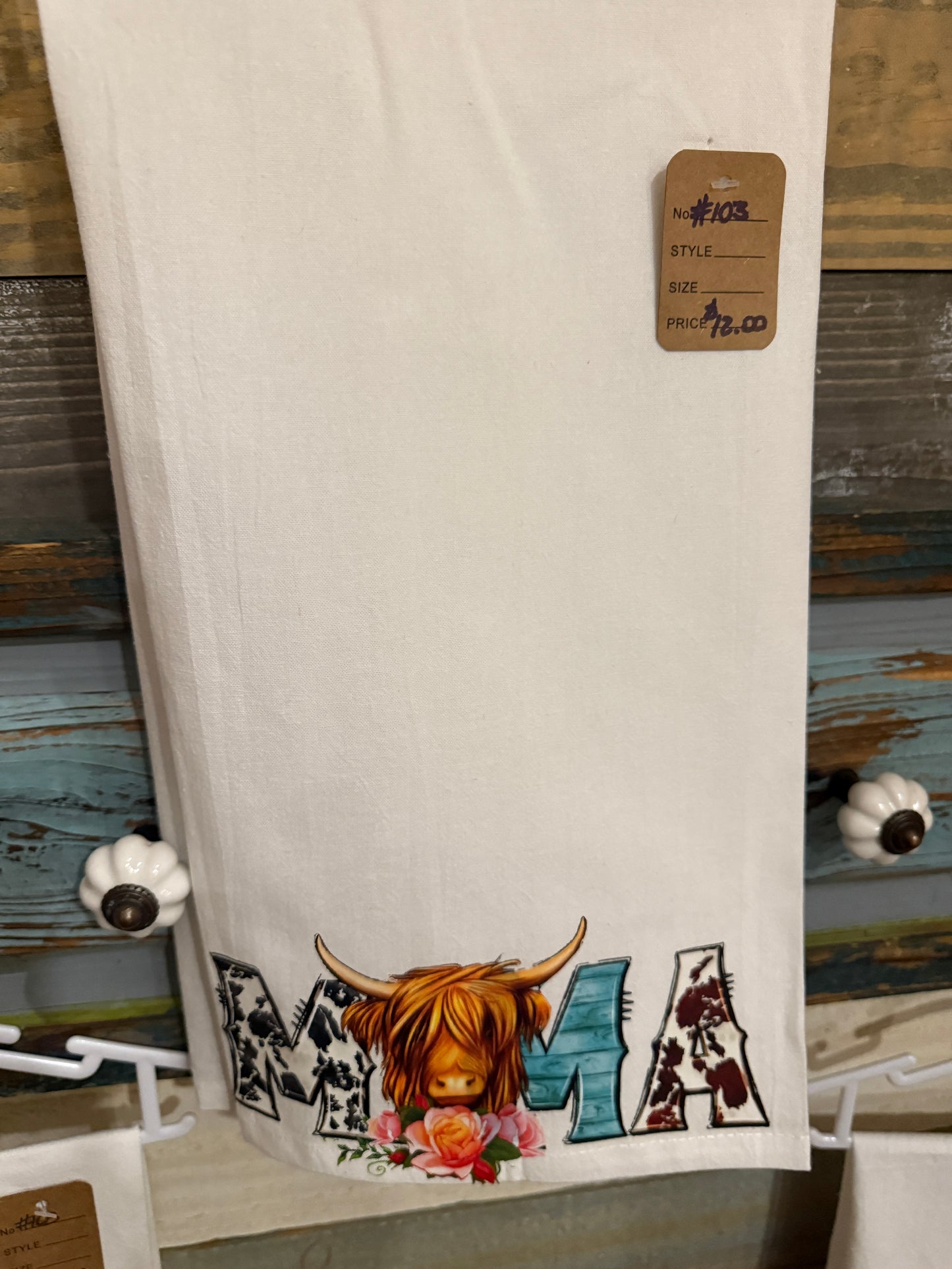 Mama Highland Cow Tea Towel